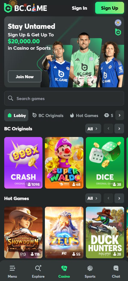 bc.game casino and slots page