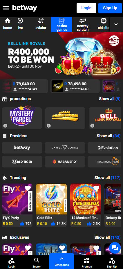 betway online casino page