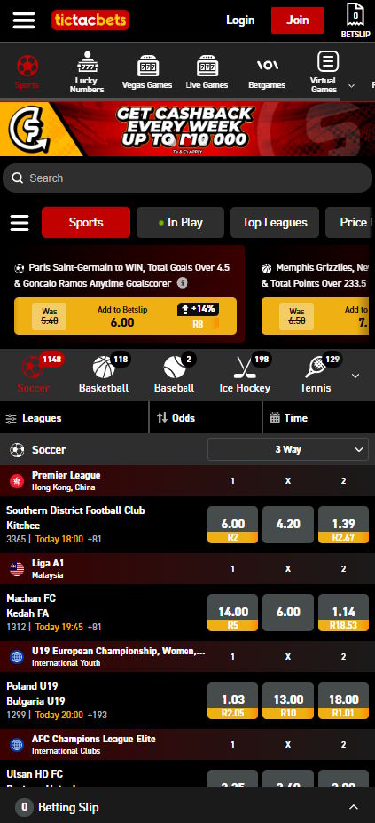 tic tac bets sports betting page